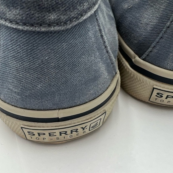 Sperry Top Sider Mens Halyard 2 Eye Denim Blue Slip On Boat Shoes Size 12 - Picture 7 of 11